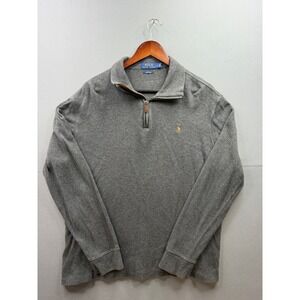 Polo Ralph Lauren Quarter Zip Pullover Mens Gray Estate Rib Large
